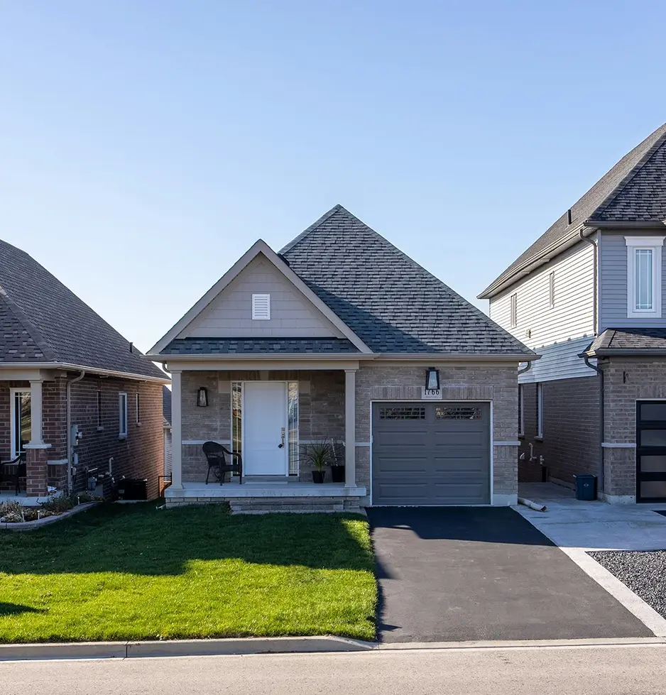 A house for sale in a residential neighborhood